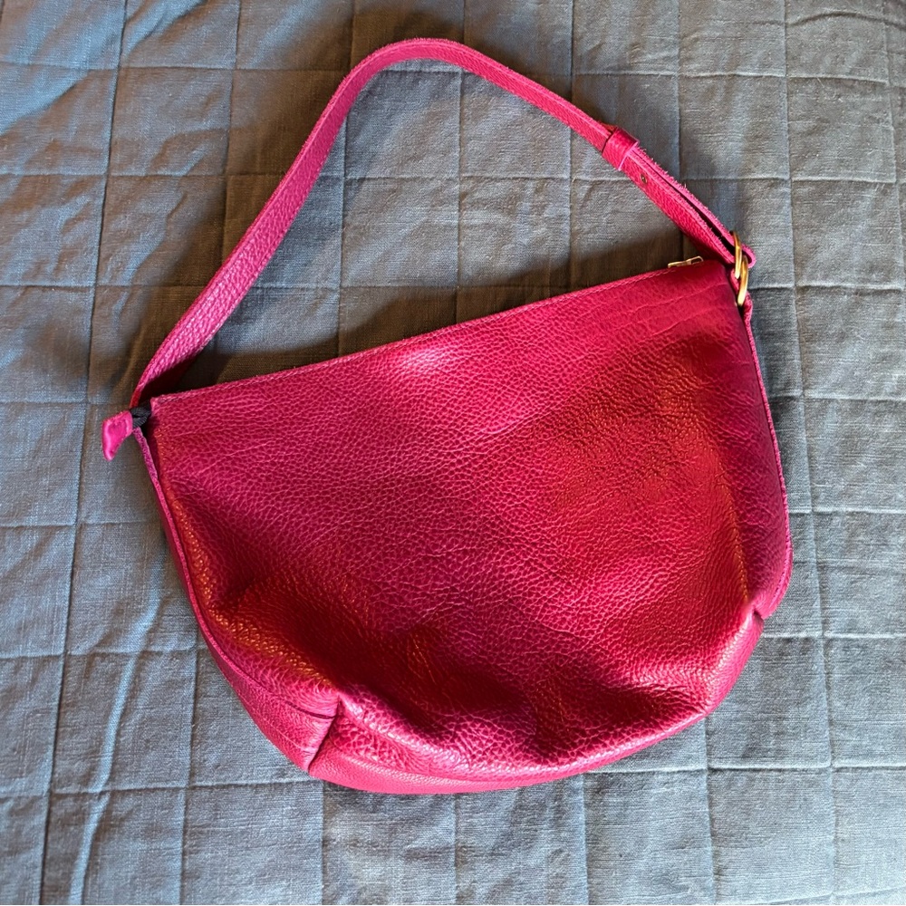 Portland Leather Goods Large Slouchy Shoulder Bag Orchid Pink - Picture 3 of 12